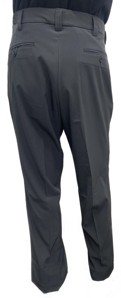 Honig's "New" Performance 4-Way Stretch Flat Front Base Pant With Expander Waistband - Dark Charcoal