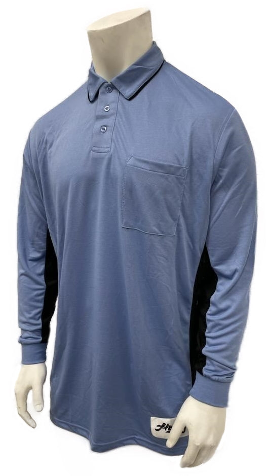 BASL - Long Sleeve MLB Replica Side Panel Shirt - Black Or Polo Blue