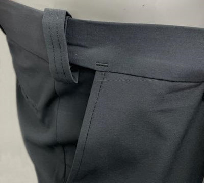 Honig's "New" Performance 4-Way Stretch Flat Front Plate Pant With Expander Waistband - Dark Charcoal